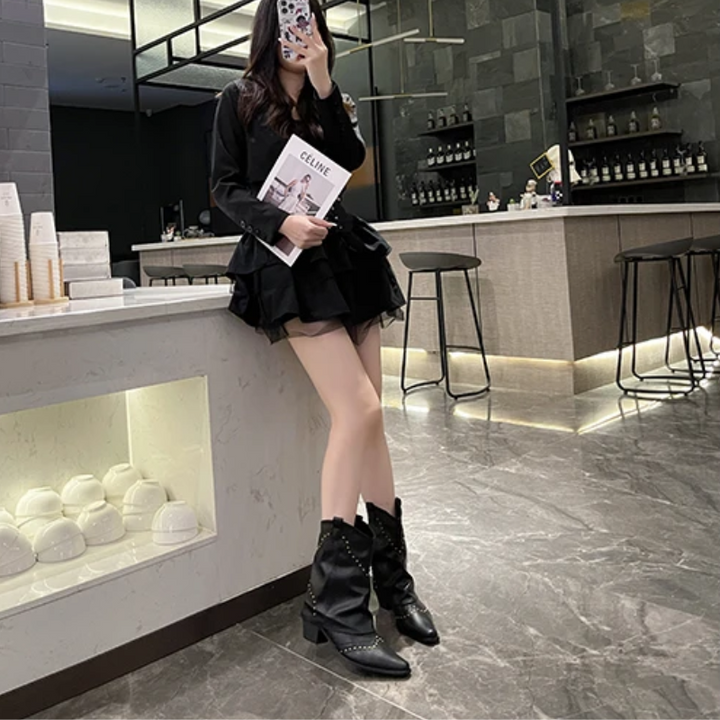 Women’s Boots | Studded Slouchy Ankle