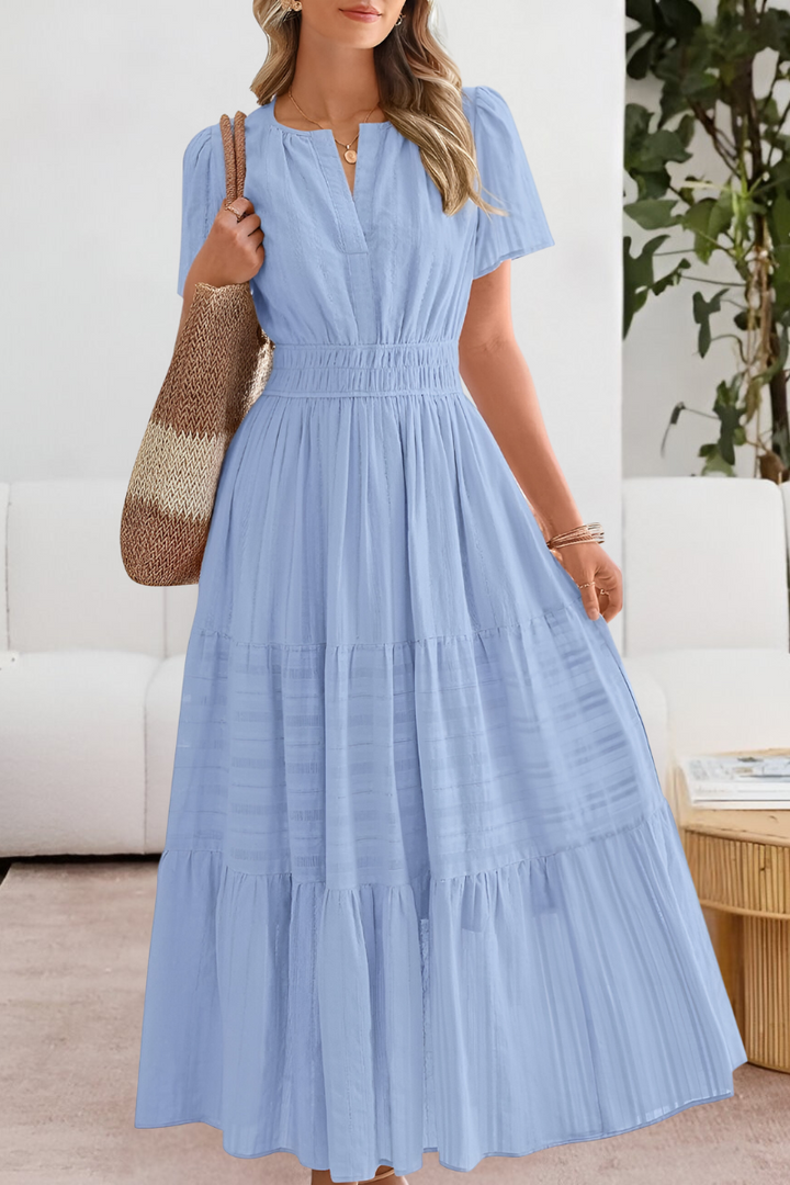 Women's Dress | Short Sleeve Maxi Tiered Skirt