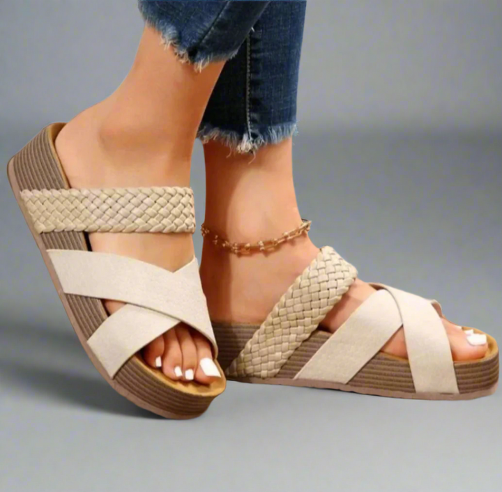 Sandals For Women | Open-Toe Cross Strap Design