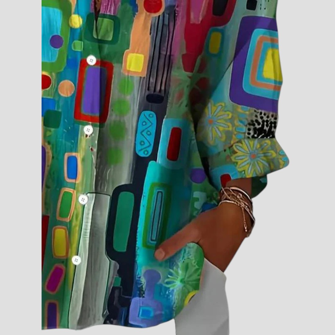 Women’s Blouse | Vibrant Geometric Pattern