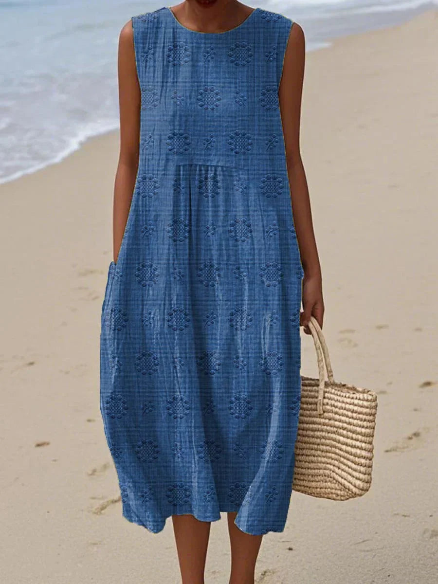 Casual Dress For Women | Midi Textured Loose Fit Dress