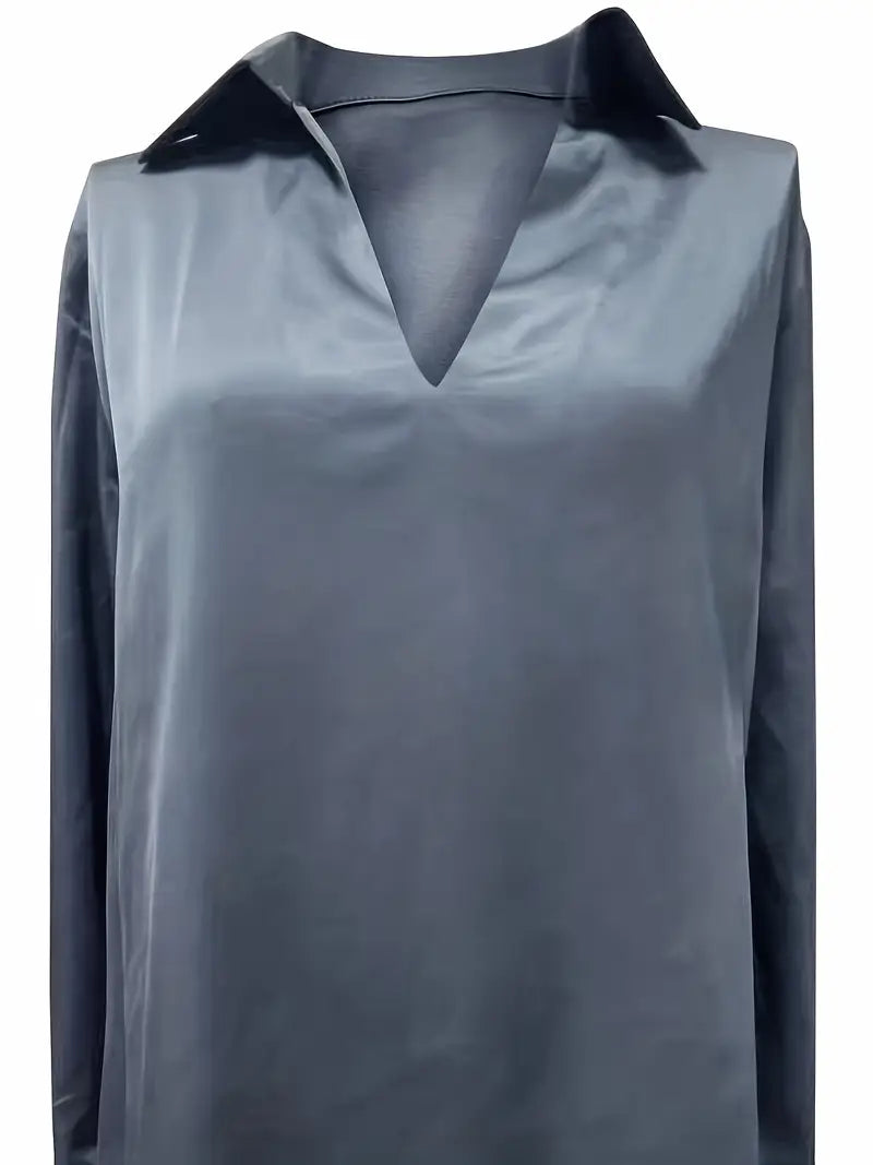 Blouse For Women | Draped Neck Long Sleeve