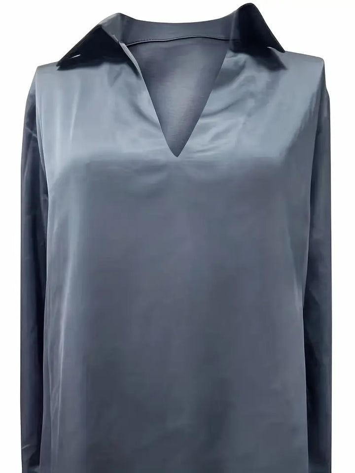 Blouse For Women | Draped Neck Long Sleeve
