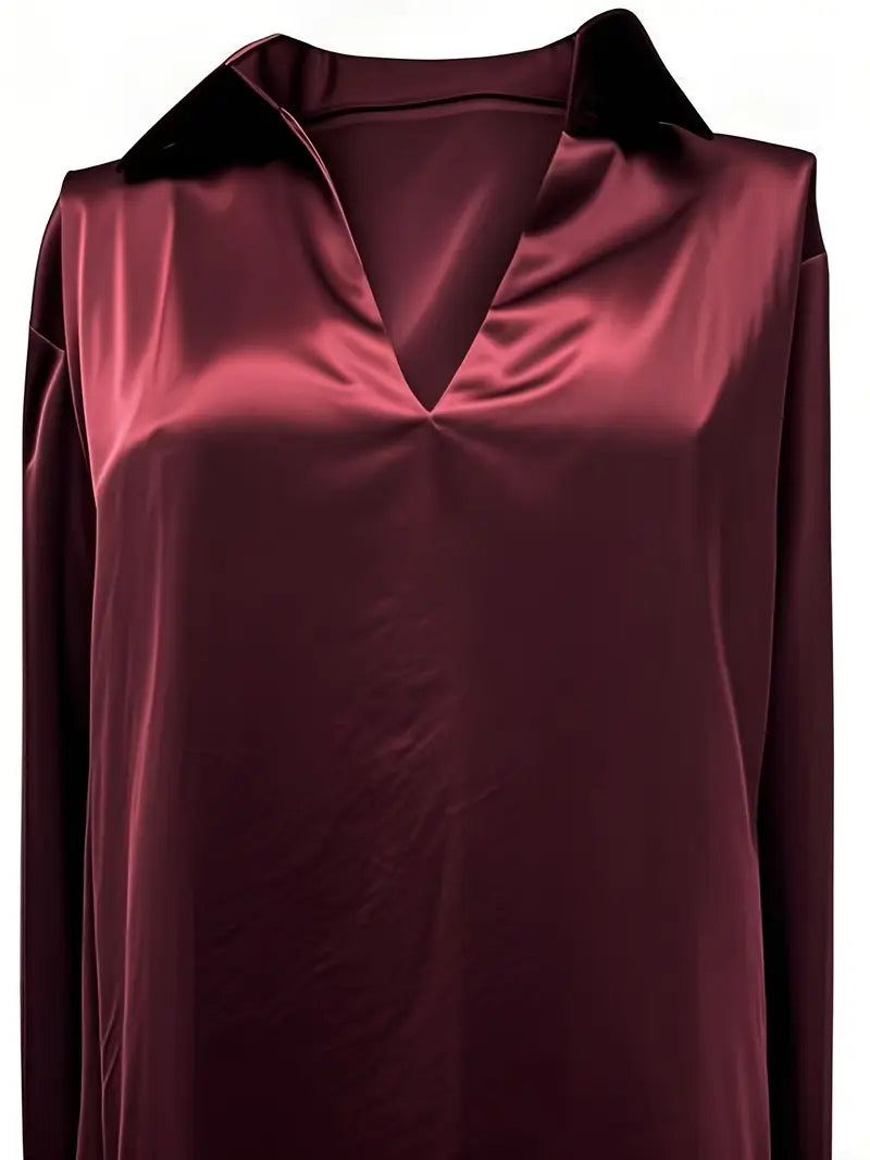 Blouse For Women | Draped Neck Long Sleeve