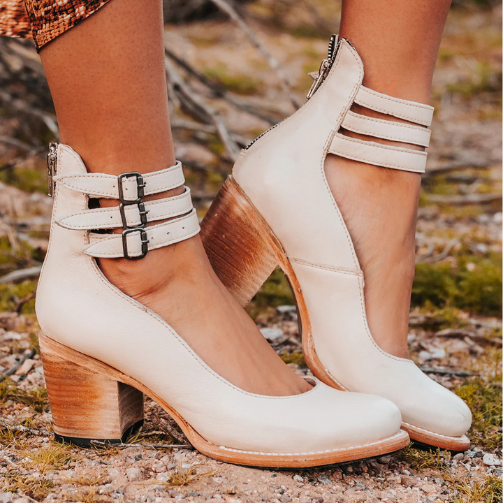 Heels For Women | Buckle Strap Block Style