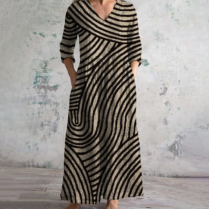 Dress For Women | Midi Vintage Striped