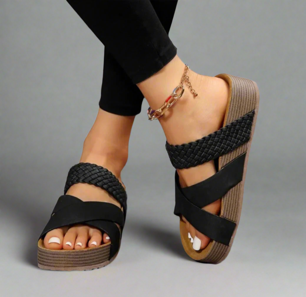 Sandals For Women | Open-Toe Cross Strap Design