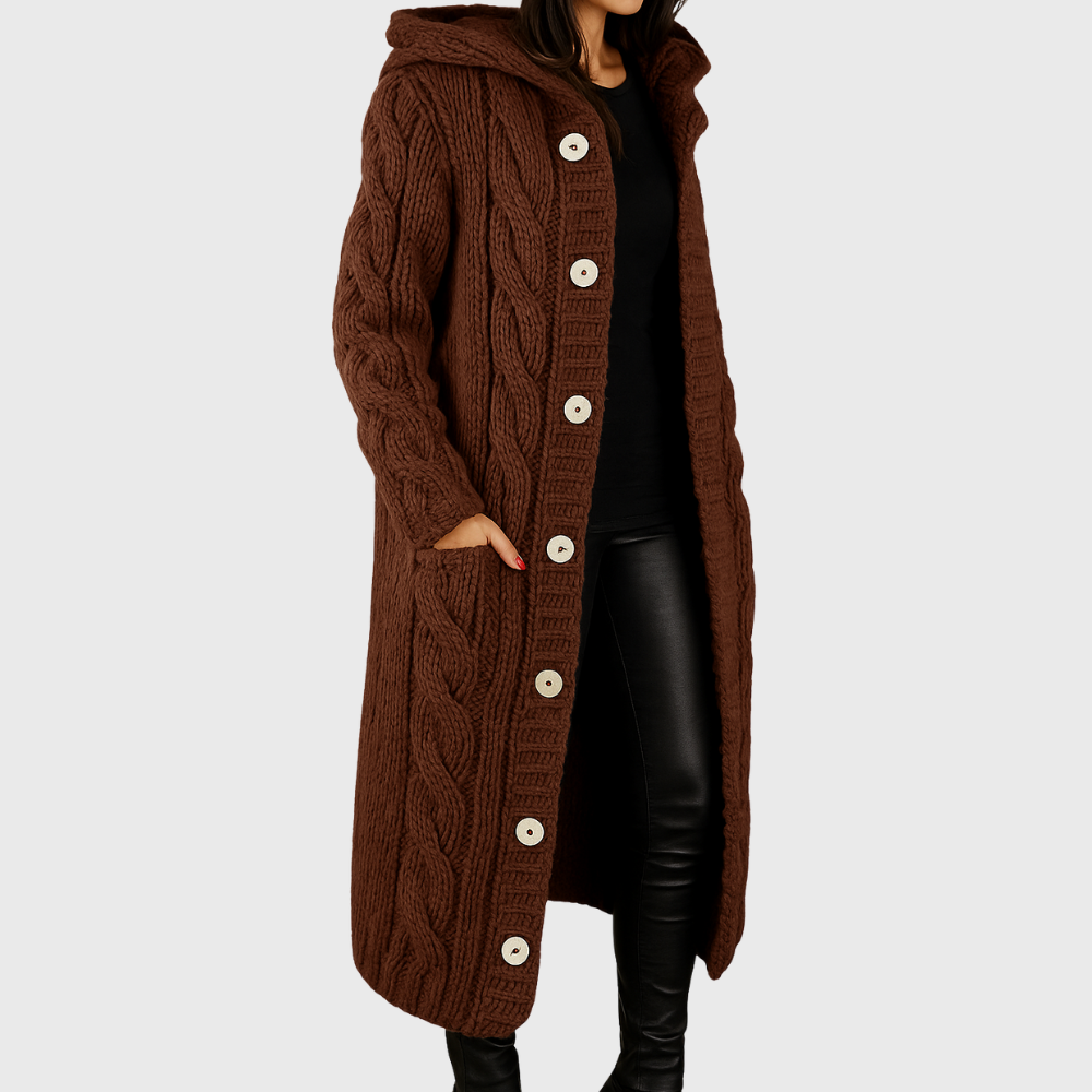 Women’s Coat | Button-Front Knitted