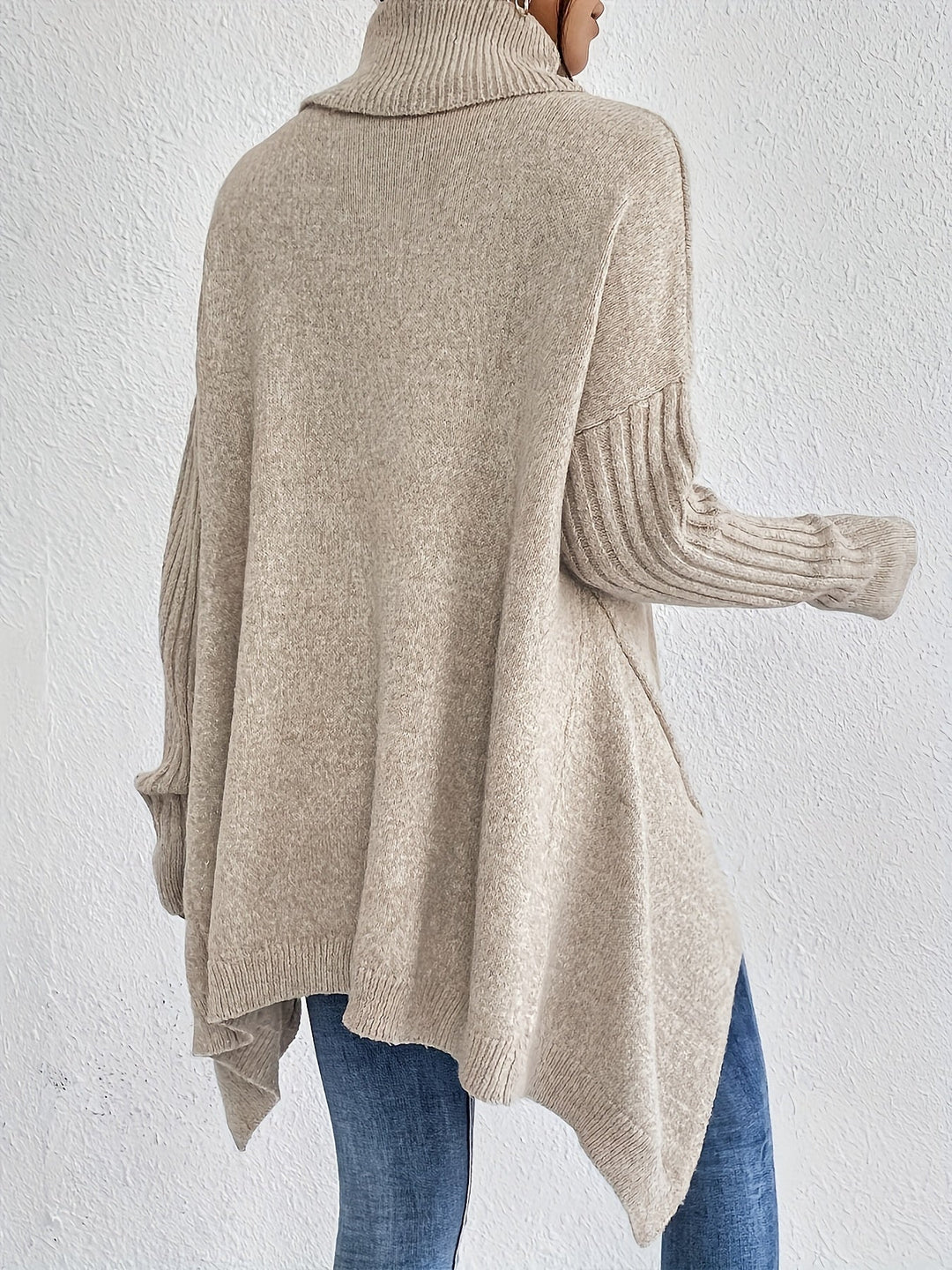 Women's Sweater | Folded Turtleneck Loose Fit