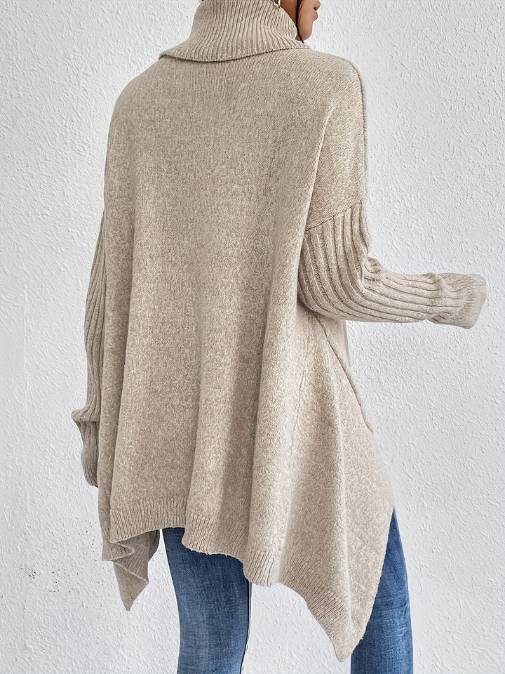 Women's Sweater | Folded Turtleneck Loose Fit