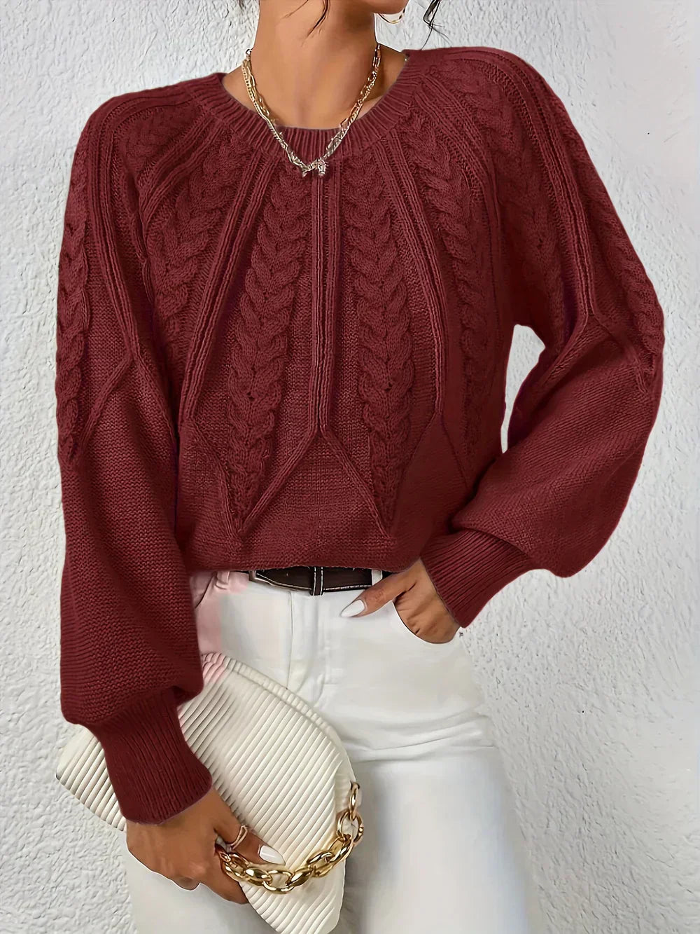 Sweater for Women | Textured Crewneck Style