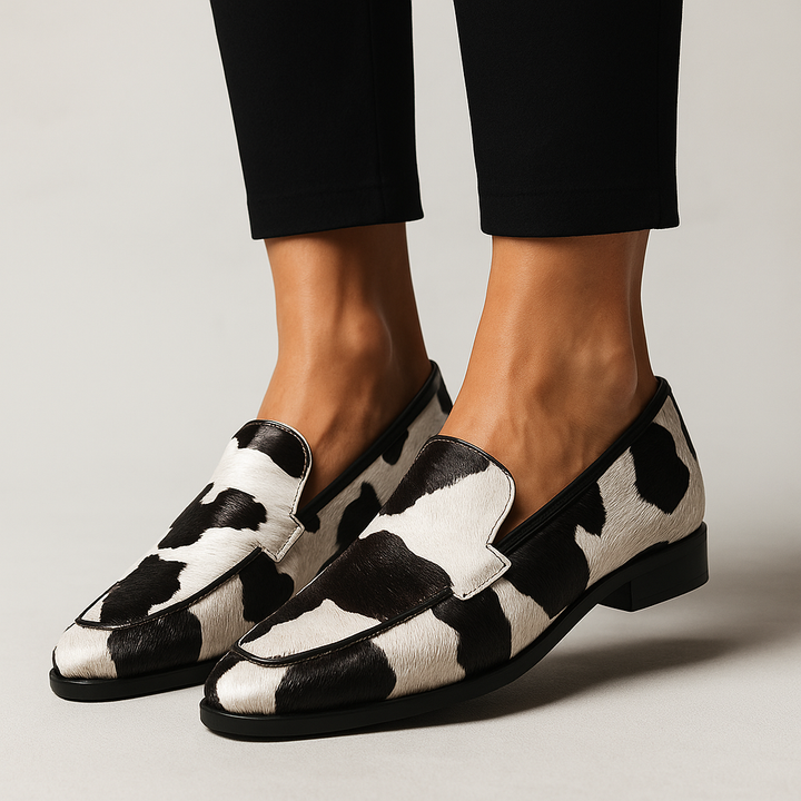 Women’s Loafers | Slip-On with Cow Print