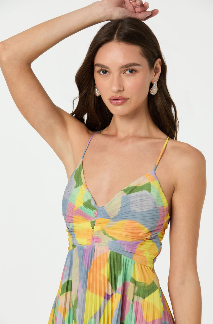 Women's Midi Dress | V-neckline Spaghetti Strap