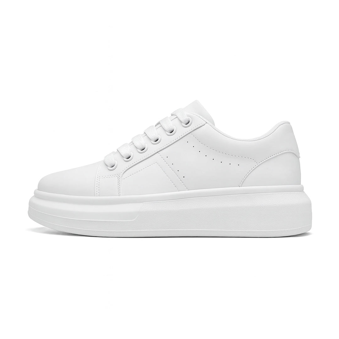 Low-top lace-up platform sneakers with a clean panelled design