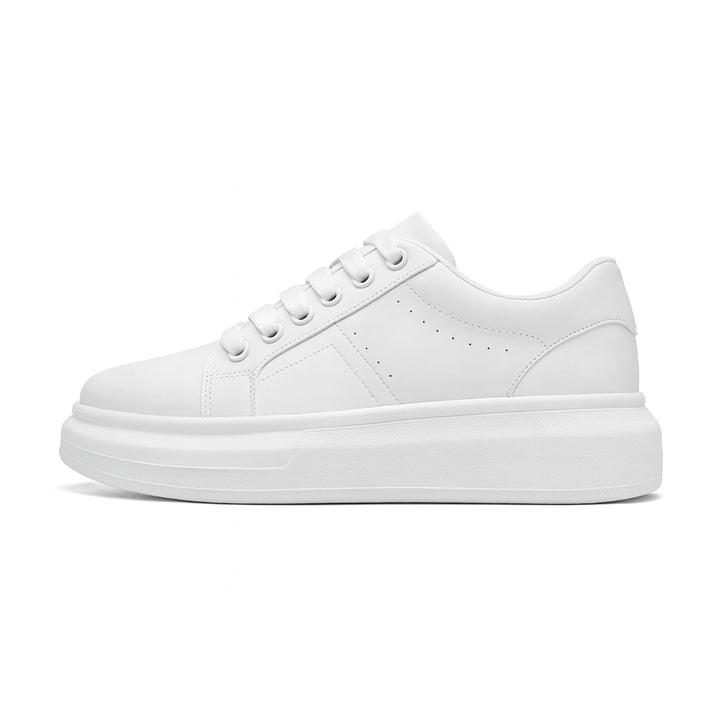 Low-top lace-up platform sneakers with a clean panelled design
