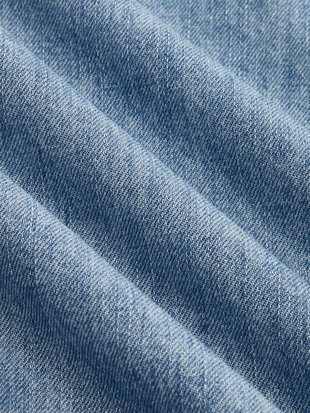 Women's blue high-waisted wrap wide-leg jeans with buttons, pockets and gathered hems