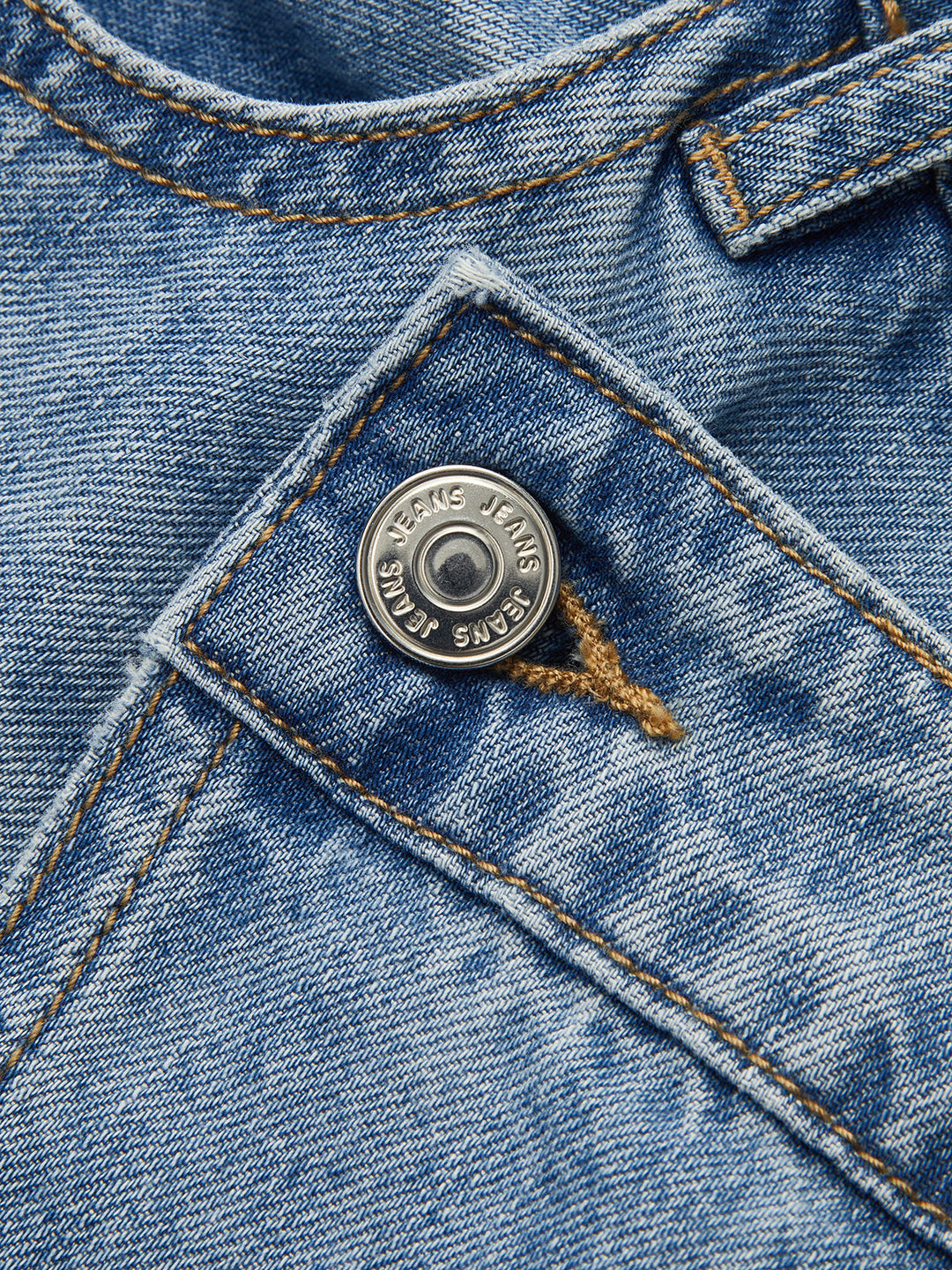 Women's blue high-waisted wrap wide-leg jeans with buttons, pockets and gathered hems