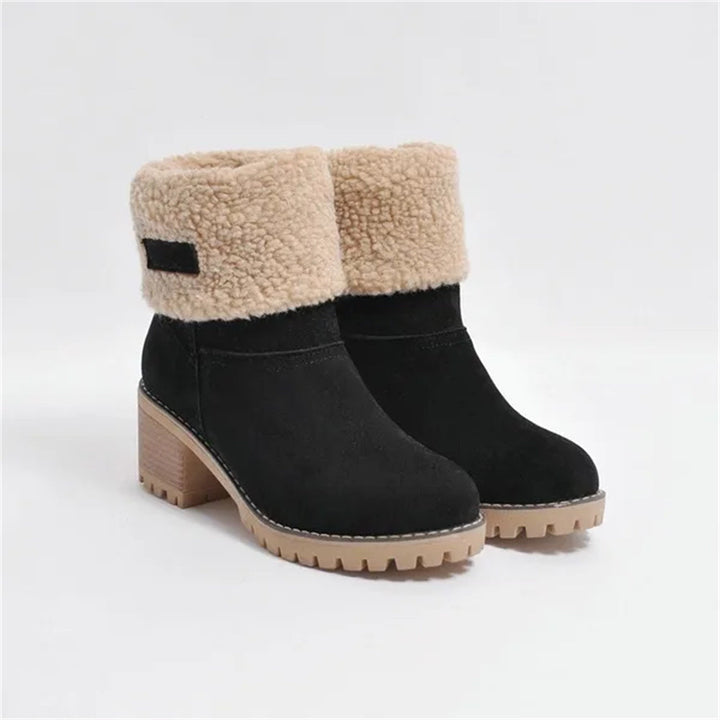 Boots For Women | Rolled Collar Ankle Block Heel Design