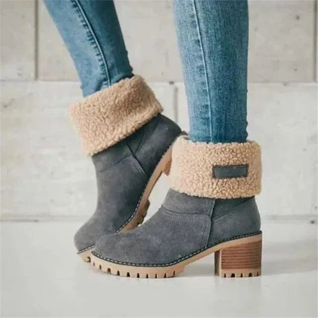Boots for Women | Mid-calf Block Heel Lug Sole