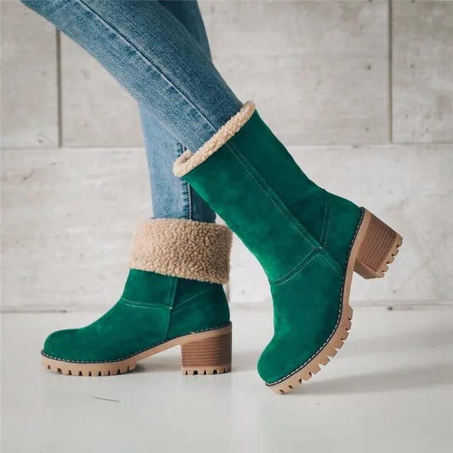 Boots for Women | Mid-calf Block Heel Lug Sole
