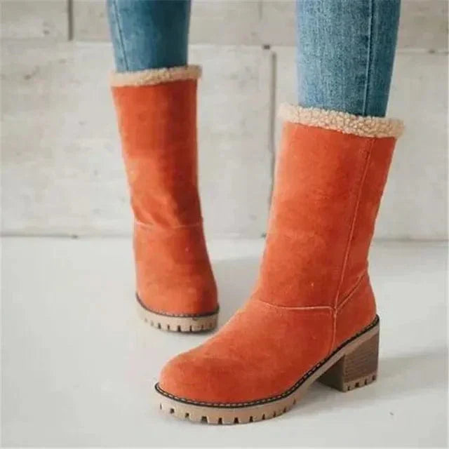 Boots for Women | Mid-calf Block Heel Lug Sole