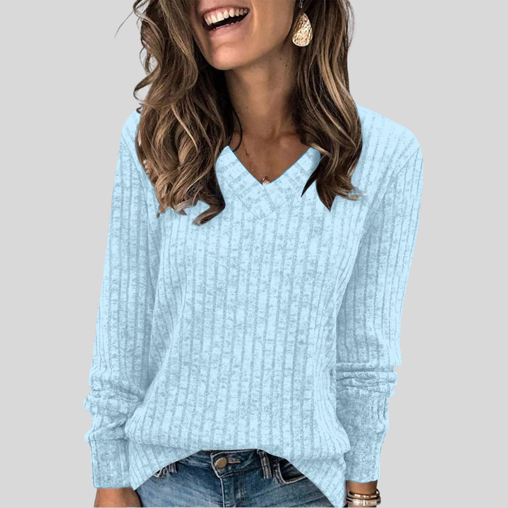 Women's oversized knit jumper with vertical rib texture