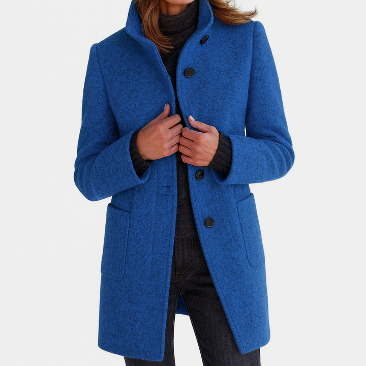Women’s Coat | Button-Front Mid-Length