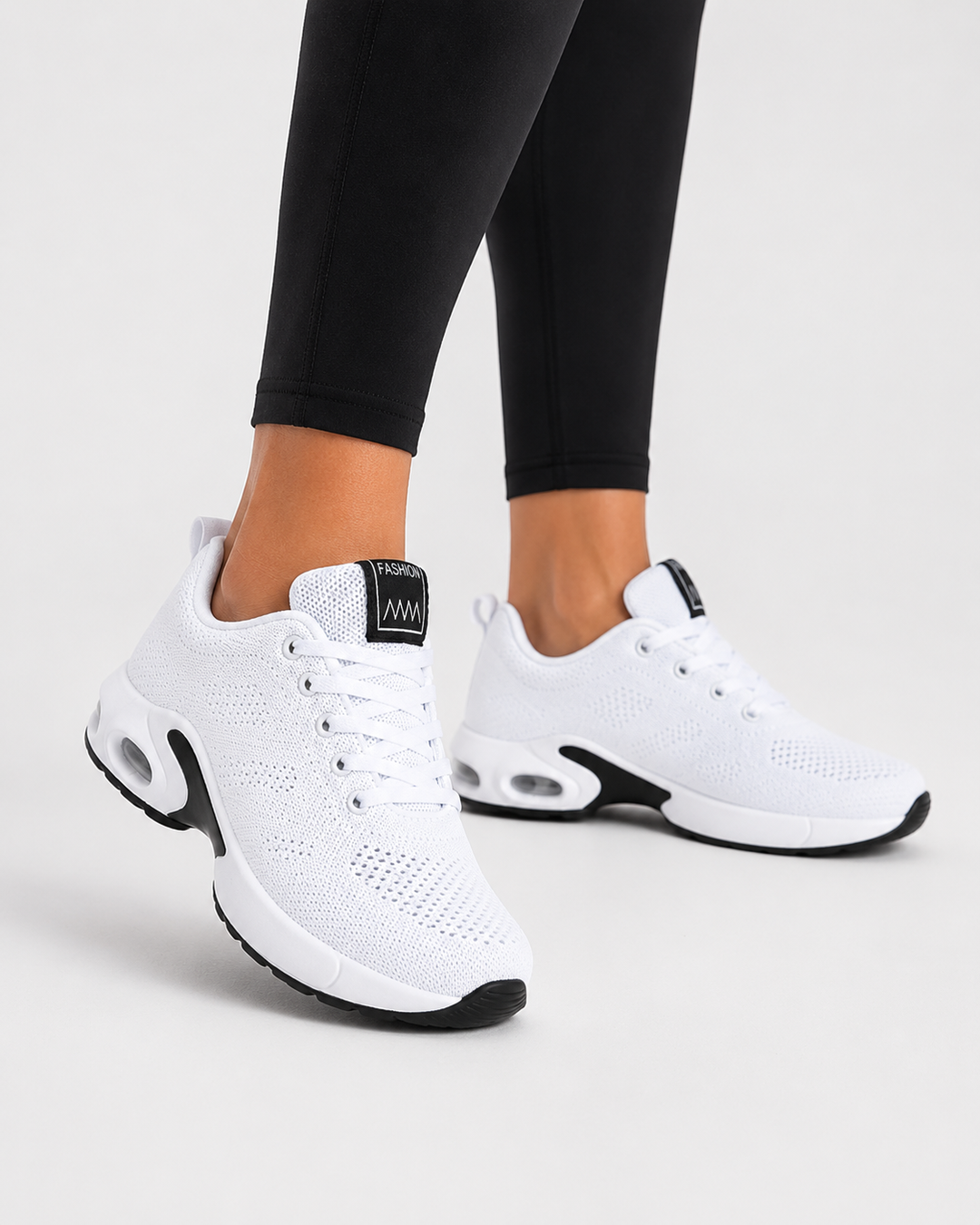Women's low-top lace-up sneakers with textured uppers, round toes and contrasting soles