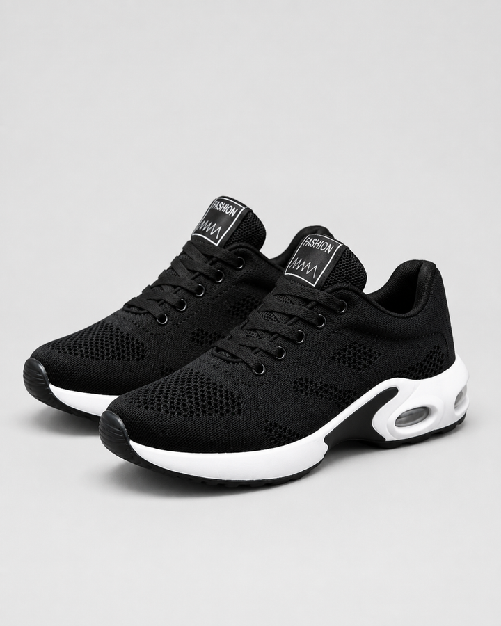 Women's low-top lace-up sneakers with textured uppers, round toes and contrasting soles