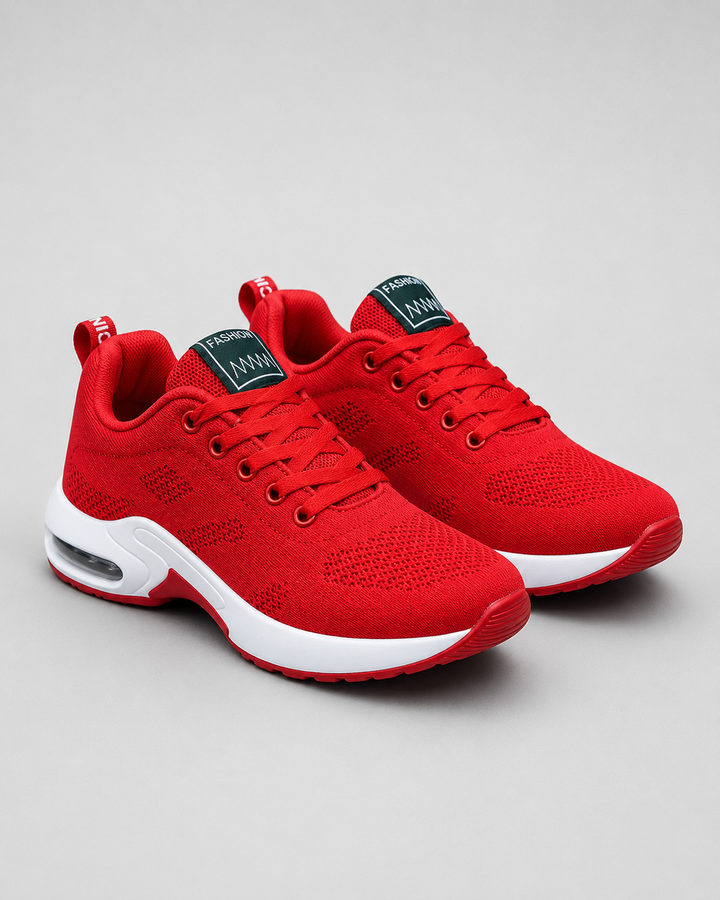Women's low-top lace-up sneakers with textured uppers, round toes and contrasting soles