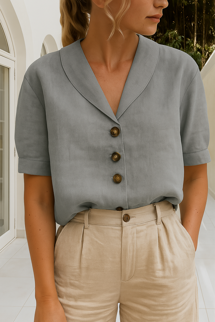 Women’s Blouse | Shawl Collar V-Neck