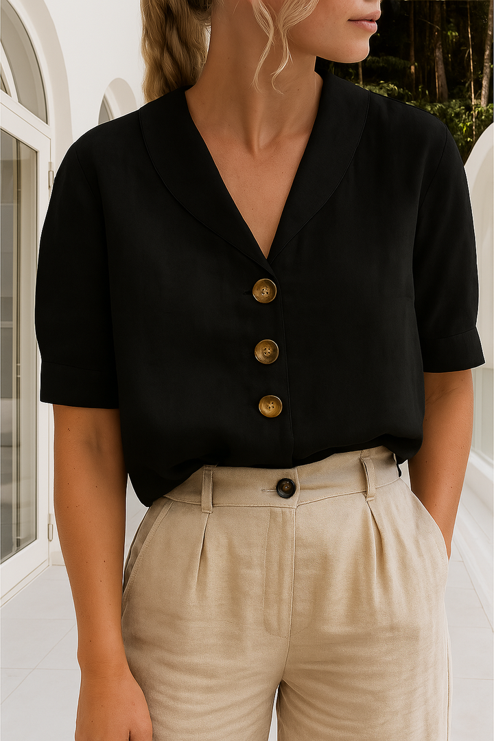 Women’s Blouse | Shawl Collar V-Neck