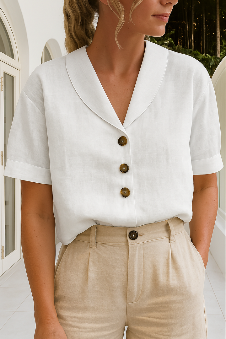 Women’s Blouse | Shawl Collar V-Neck