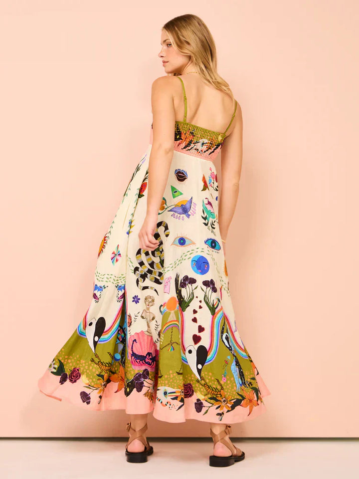 Women's Boho Maxi Dress | Spaghetti Strap Style