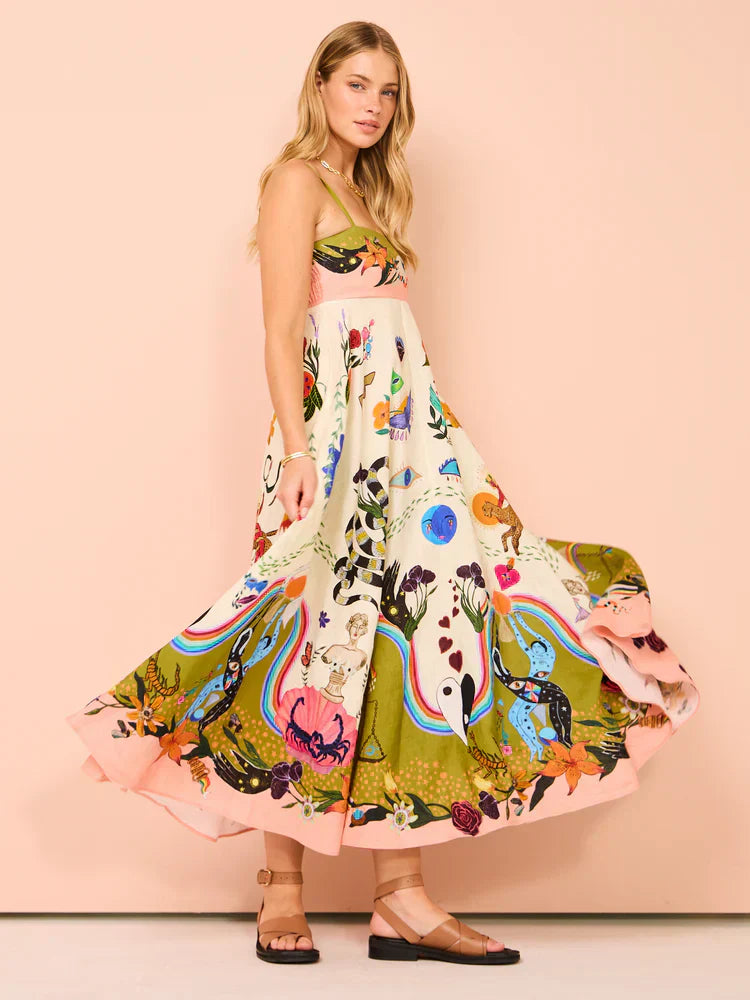Women's Boho Maxi Dress | Spaghetti Strap Style