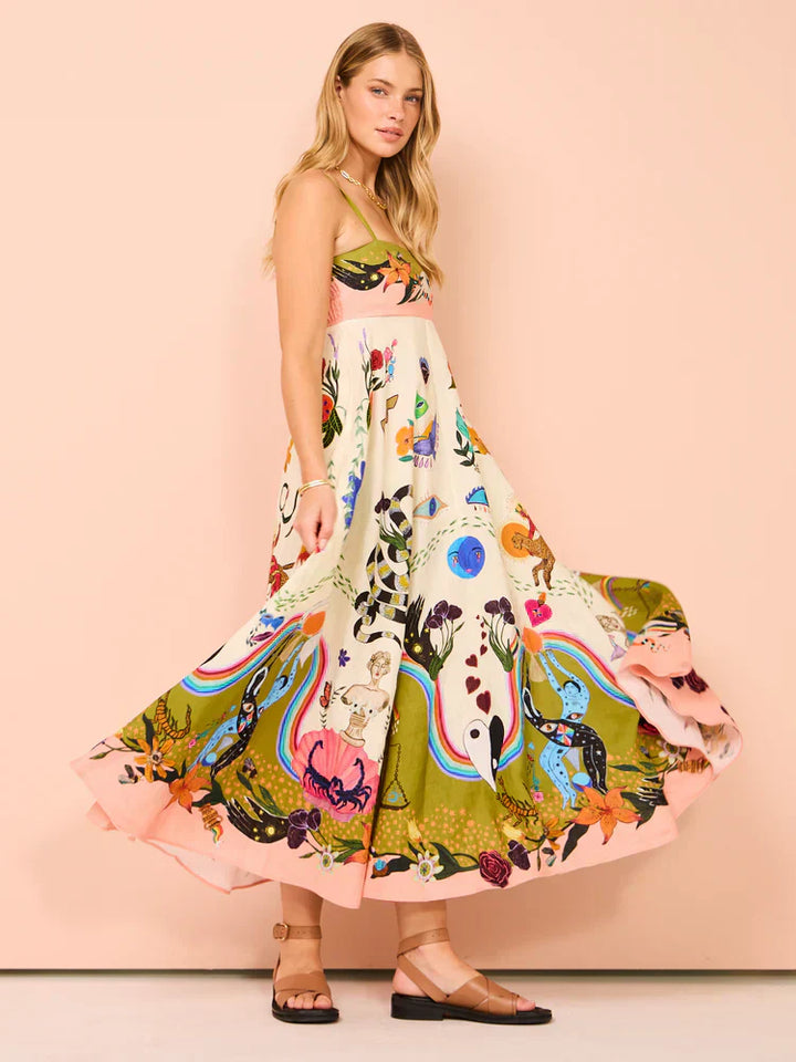 Women's Boho Maxi Dress | Spaghetti Strap Style
