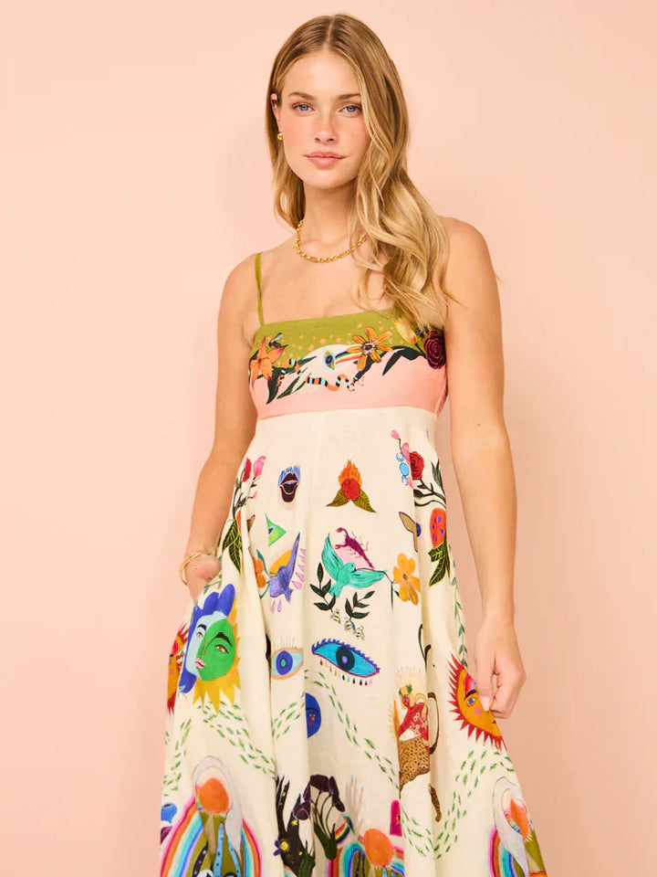 Women's Boho Maxi Dress | Spaghetti Strap Style