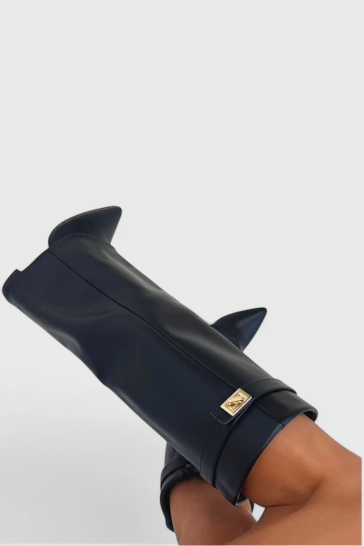 Boots For Women | Knee-High Pointed Toe Low Heel