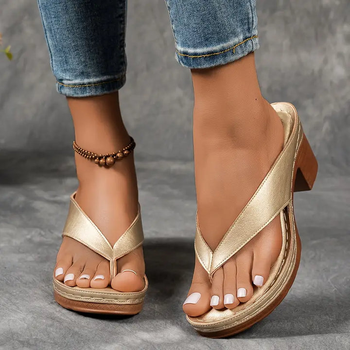 Sandals for Women | Block Heel Thong Straps