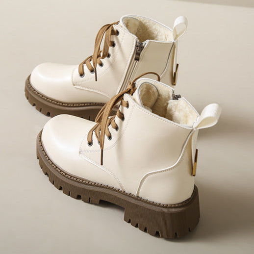 Boots For Women | Side Zipper Lace Closure Ankle Style