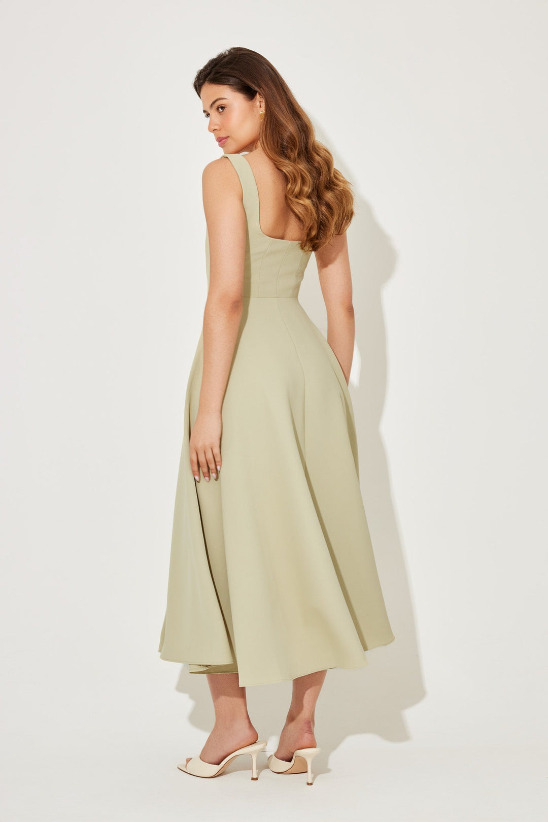 Women's Dress | Sleeveless Midi Square Neckline