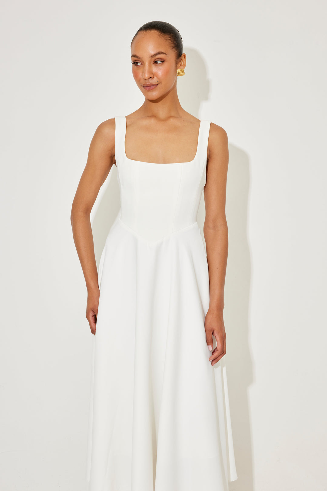 Women's Dress | Sleeveless Midi Square Neckline