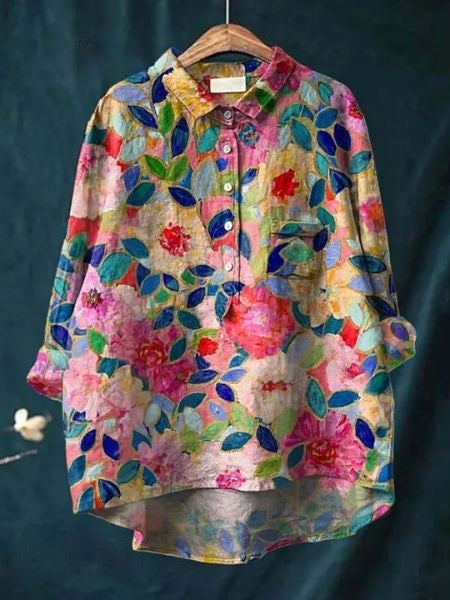 Blouse for Women | Button-Front Foral Print