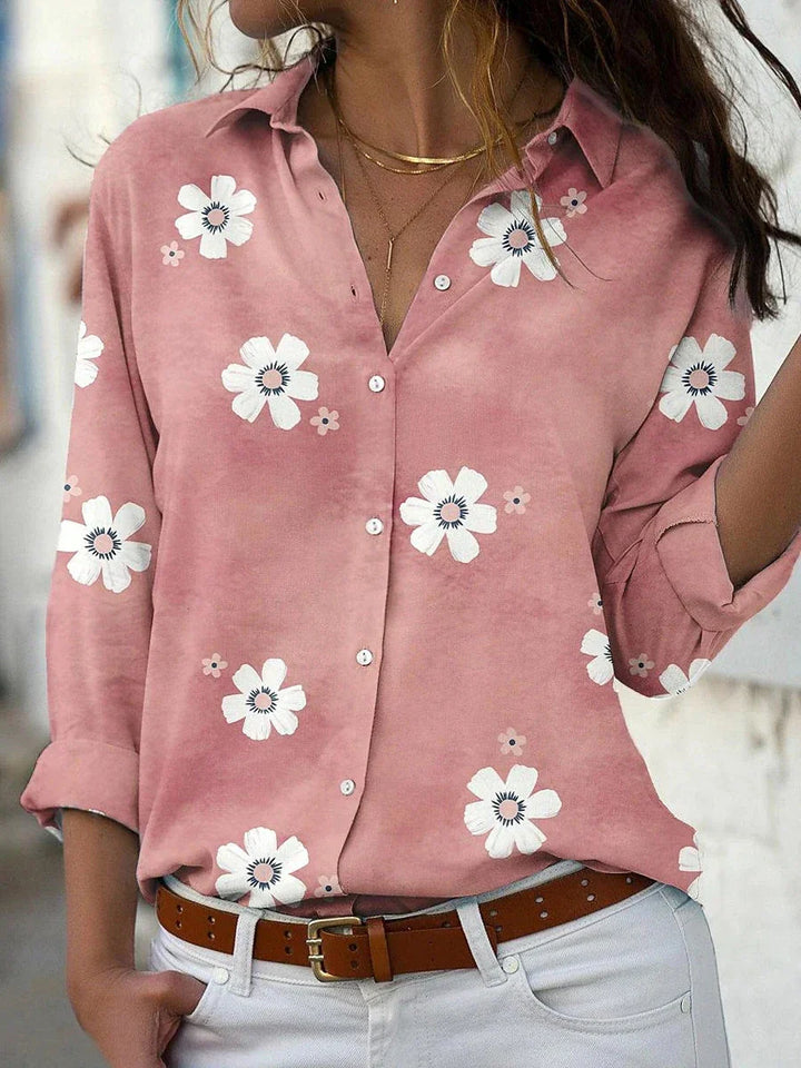 Blouse for Women | Button-Front Floral Print