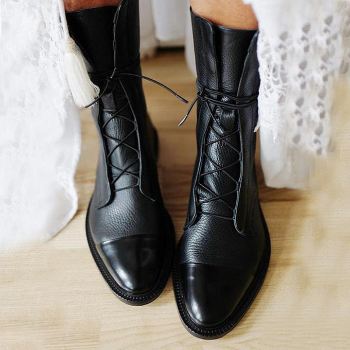 Boots for Women | Ankle Lace Up Flat Heel