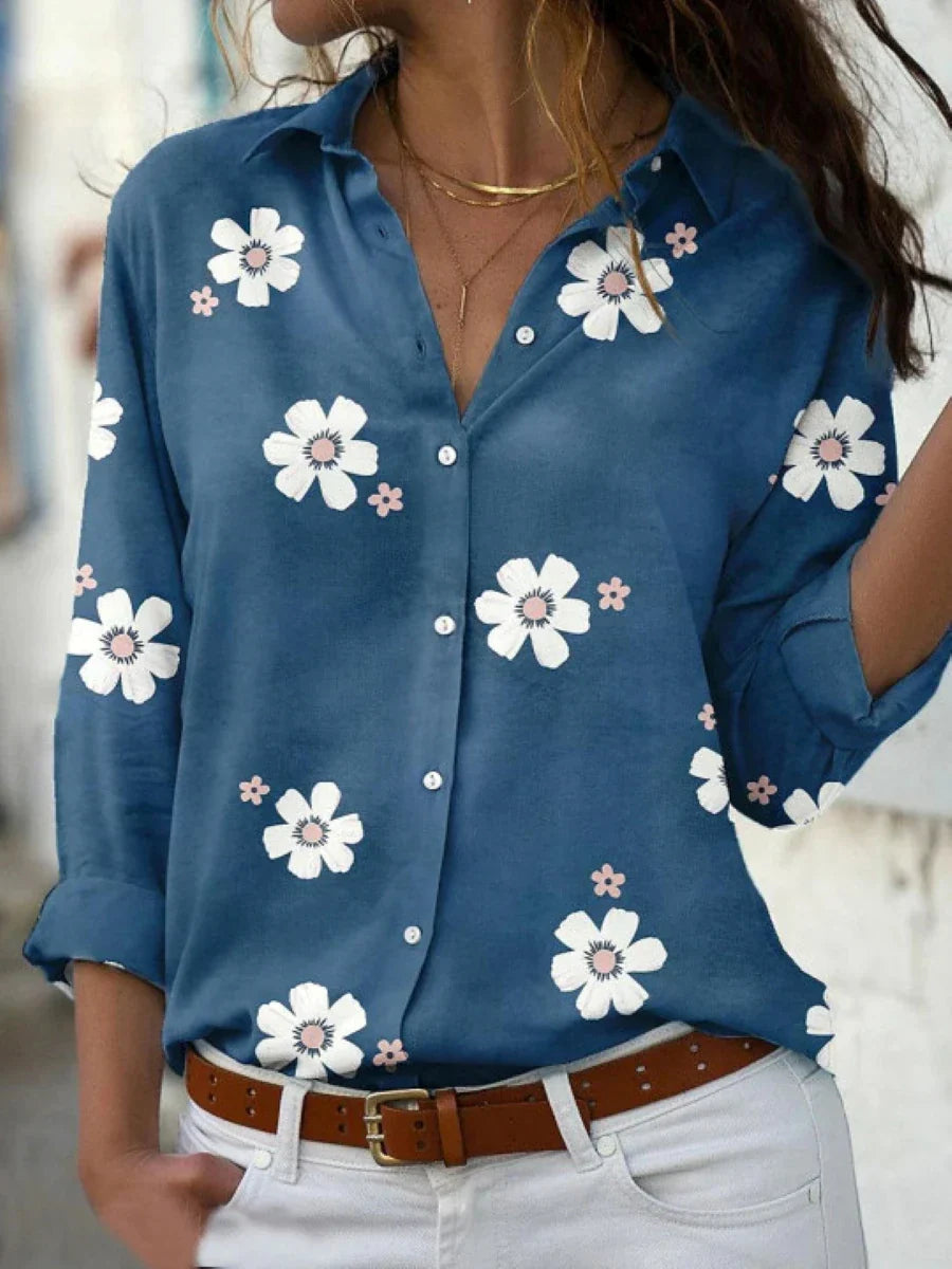 Blouse for Women | Button-Front Floral Print