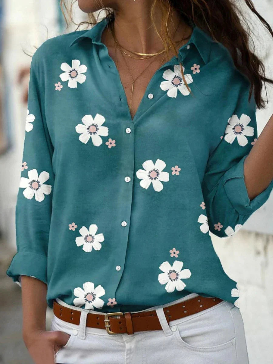 Blouse for Women | Button-Front Floral Print
