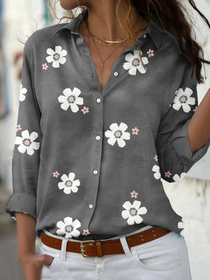 Blouse for Women | Button-Front Floral Print