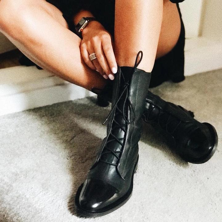 Boots for Women | Ankle Lace Up Flat Heel