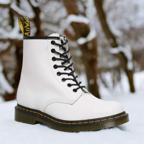 Unisex lace-up combat ankle boot with round toe and chunky sole